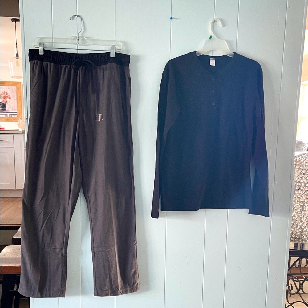 NWOT Black Long Sleeve Shirt and Gray jogger set